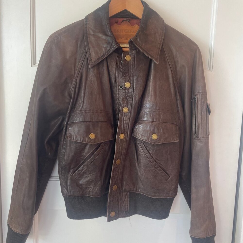 Vintage Men's Leather "Bomber" jacket - Brown